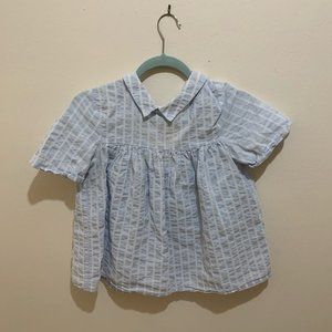 Zara Collared Striped Blouse